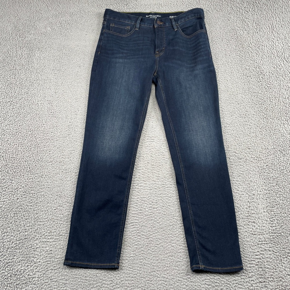 Banana Republic Jeans Mens 33x30 Blue Traveler Slim Fit Stretch Denim Casual